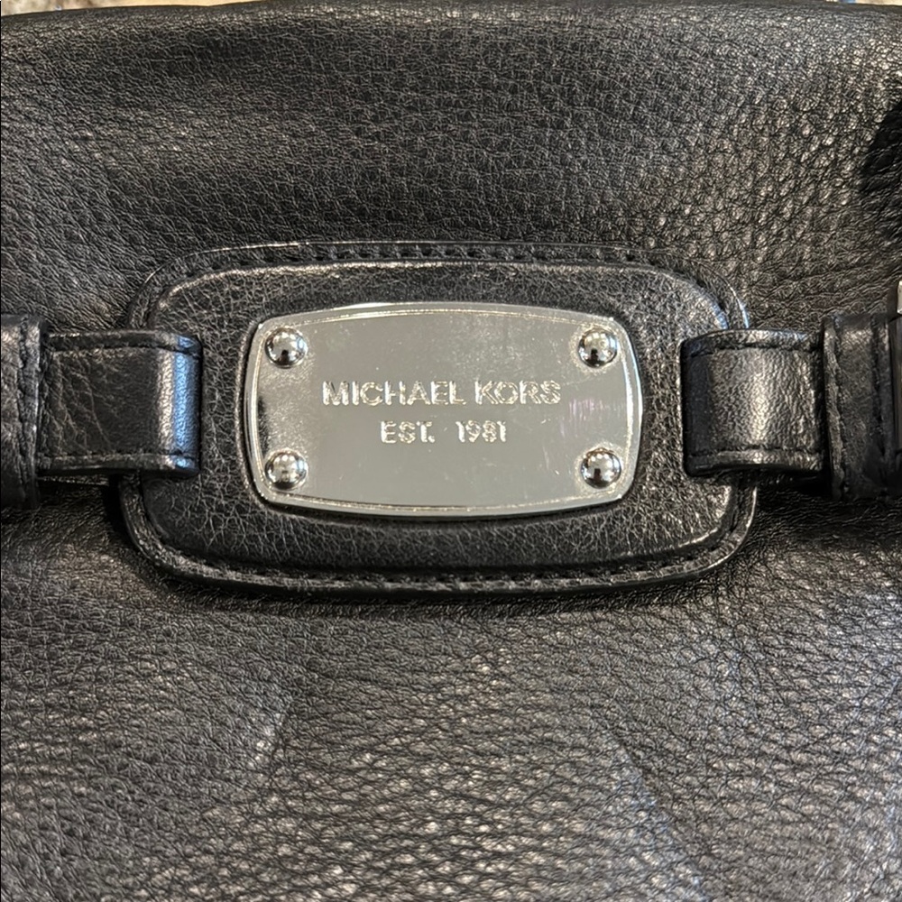 Michael Kors Black Shoulder Bag with Chrome Accents - Picture 2 of 4